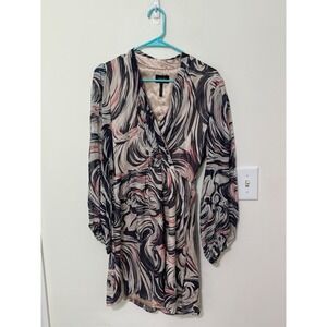 Laundry by‎ Shelli Segal Dress Abstract Print Long Sleeve Mini Dress Size 6